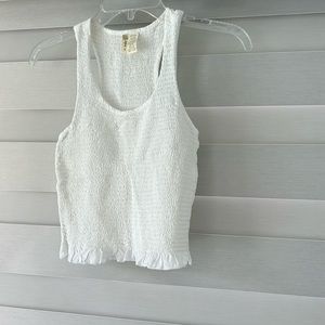White crop top with race back.